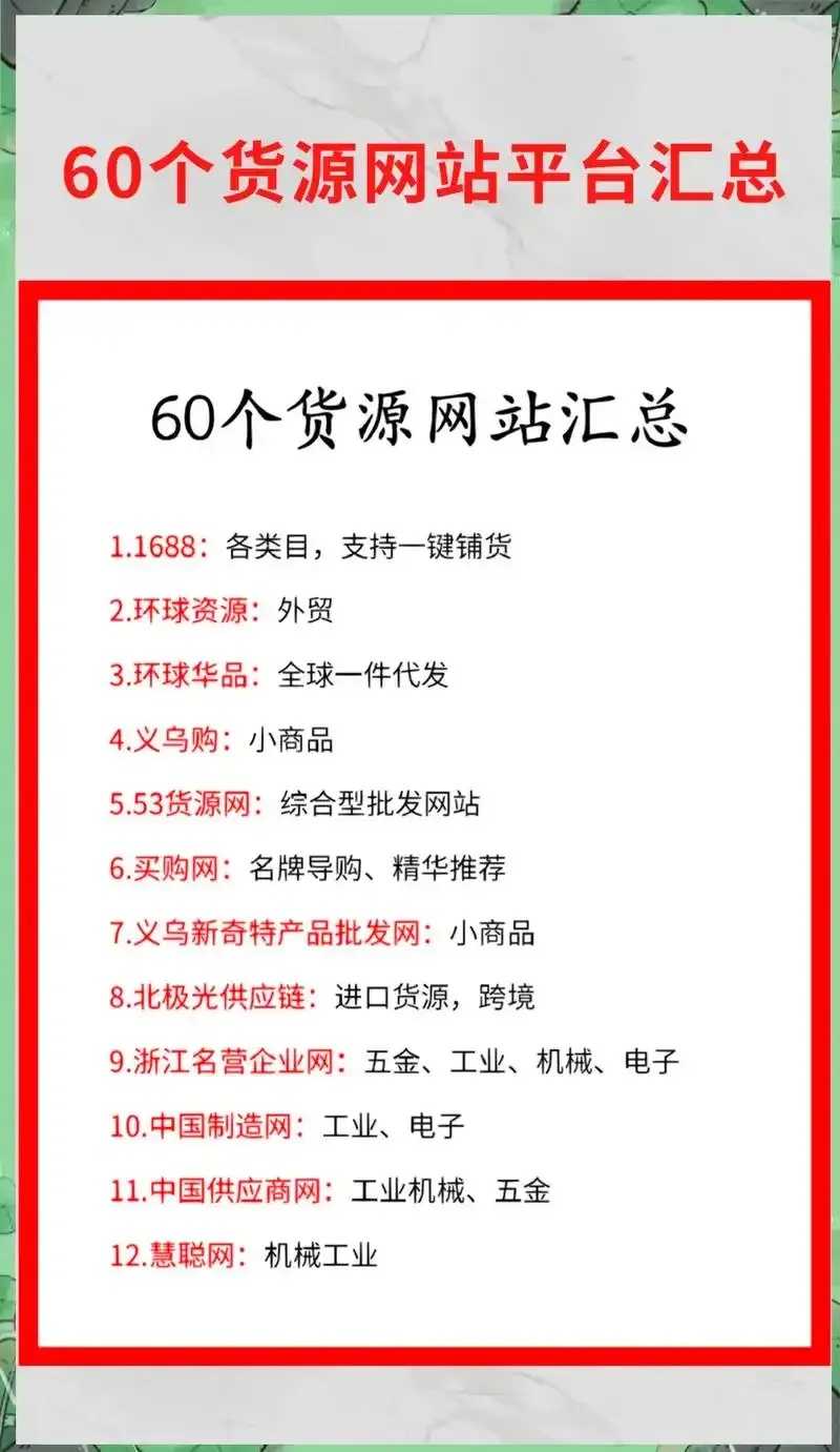 低价货源总站信息汇总