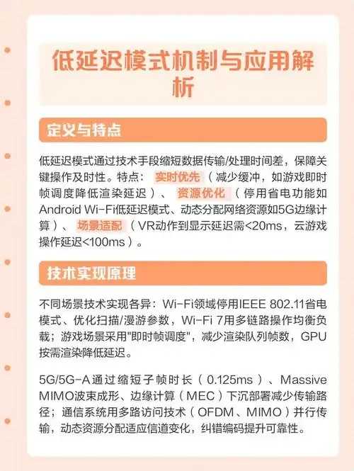 低延迟模式的功能与实际应用场景