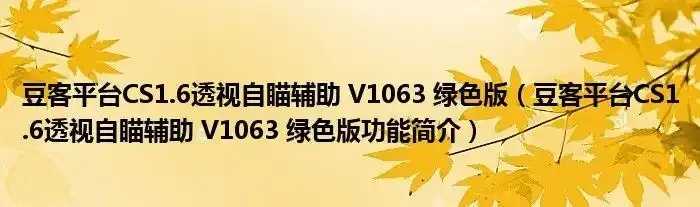 CS1.6自瞄辅助详细解析，CS1.6自瞄辅助使用方法，CS1.6自瞄辅助设置教程  CS 16 自瞄 辅助 详细 解析 第1张