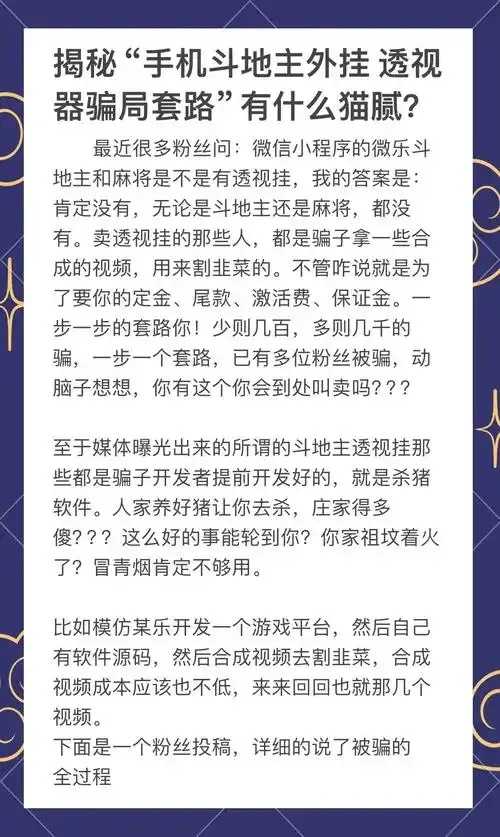 斗地主透视挂，揭秘斗地主透视挂的运作原理与防范措施
