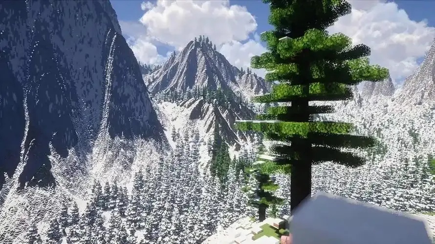 MC我的世界科技雪山建筑与科技解析指南