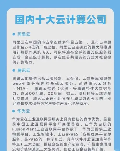 国内云服务市场排名
