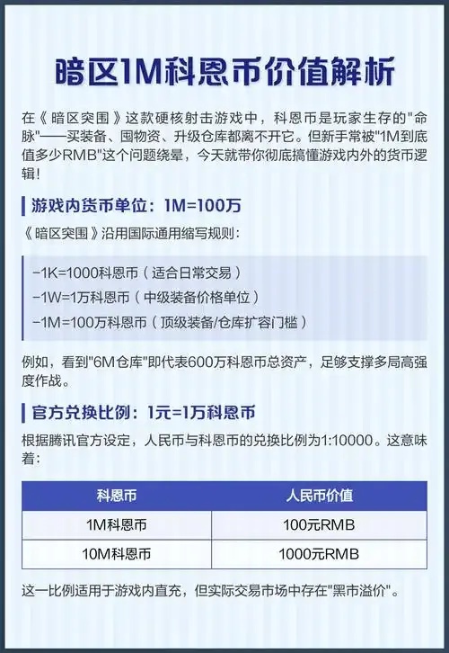 暗区账号出售科恩币比例调整