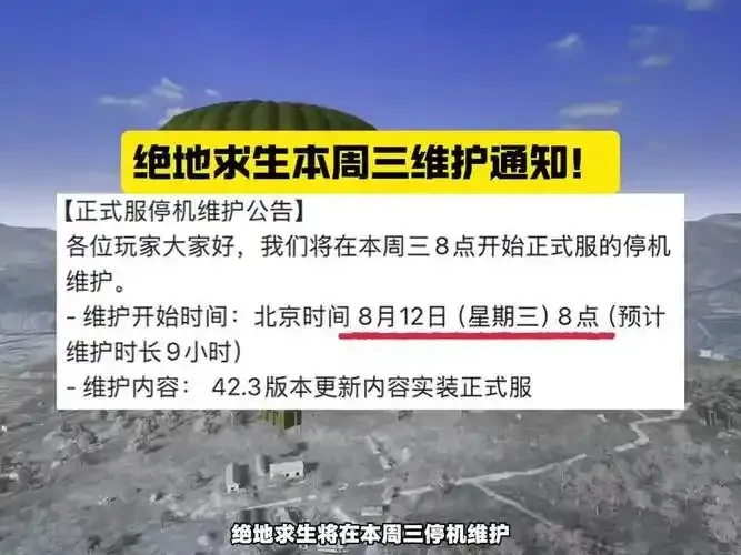 最新PUBG更新维护公告