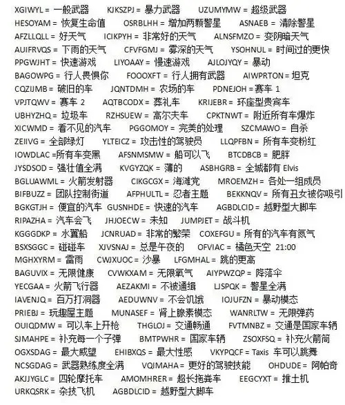 罪恶都市秘籍代码大全:完整收录与使用指南