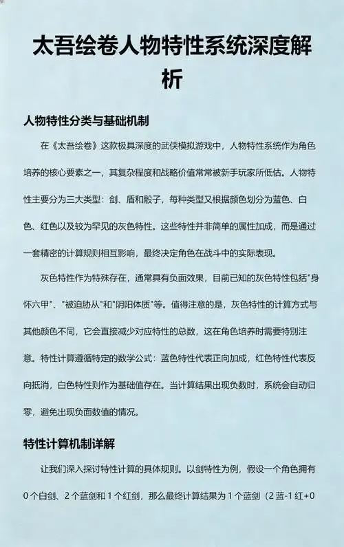 太吾绘卷怎么去除负面特性_2