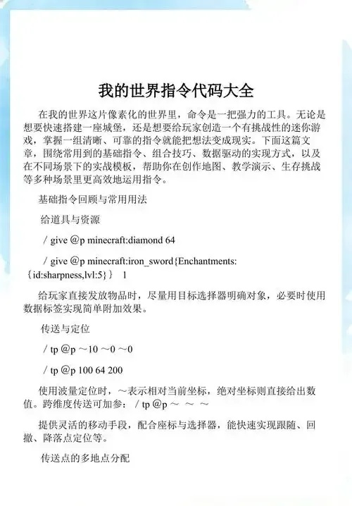 mc矿透代码指令全解析
