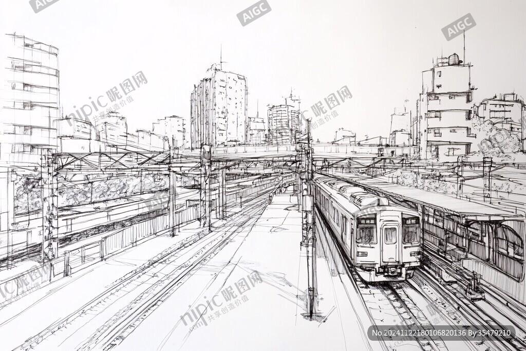 地铁透视画怎么画