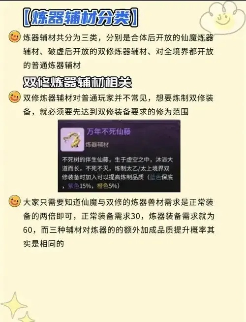 鬼谷八荒修复法宝辅助材料