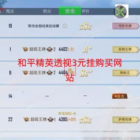 和平精英透视3元挂购买攻略与使用方法