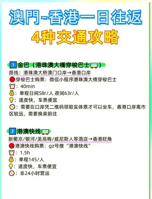 香港到澳门自由行：最快最便捷路线指南