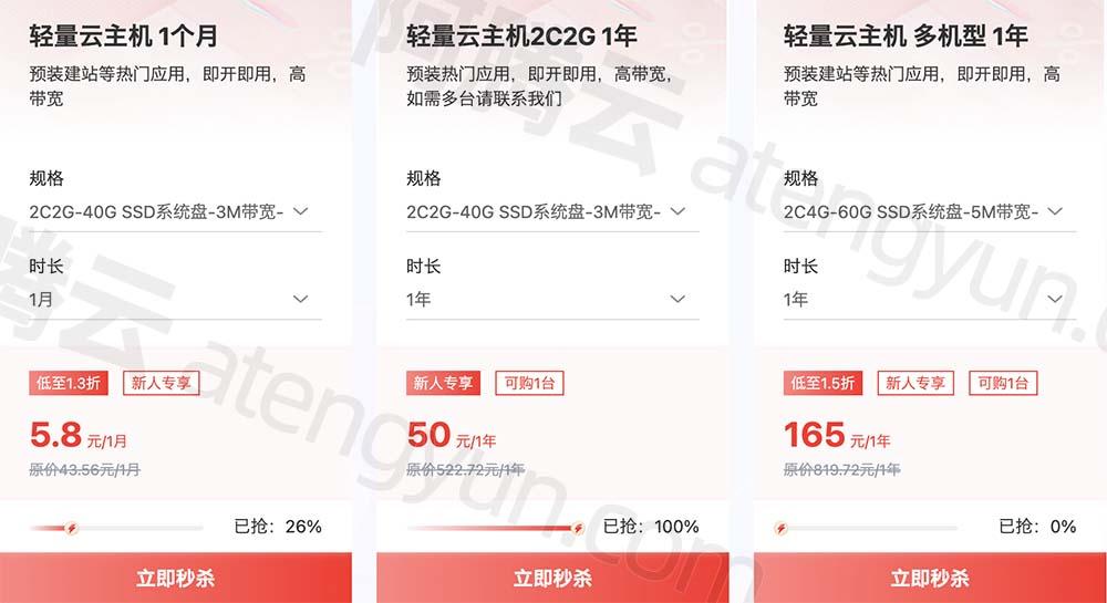 云服务器4核36G内存，500G硬盘，2M带宽：一年费用是多少？