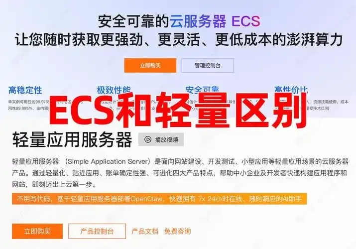 云服务器ecs和轻量级服务器选择