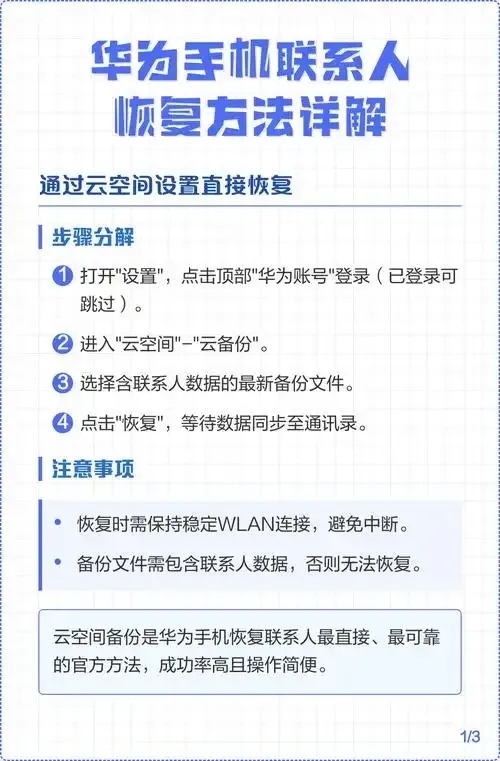 怎么把华为云服务里面的联系人备份到手机